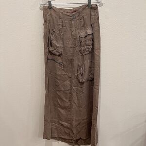 Pete & Greta Johnny Was Size 4 brown Maxi Cargo Skirt Utility Unisex Y2K